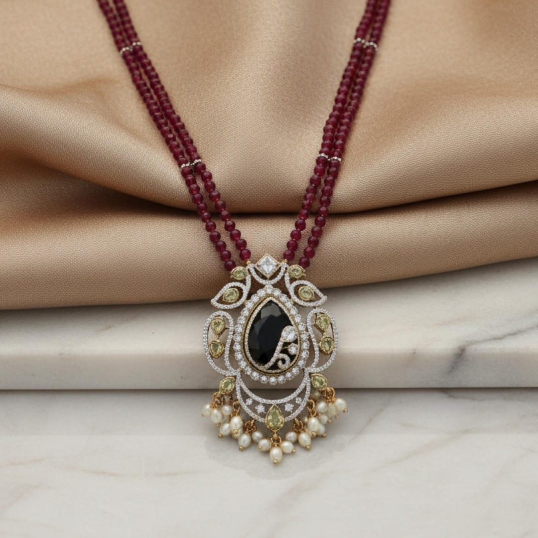 Eloura's  Ruby Bead Necklace - E215DK