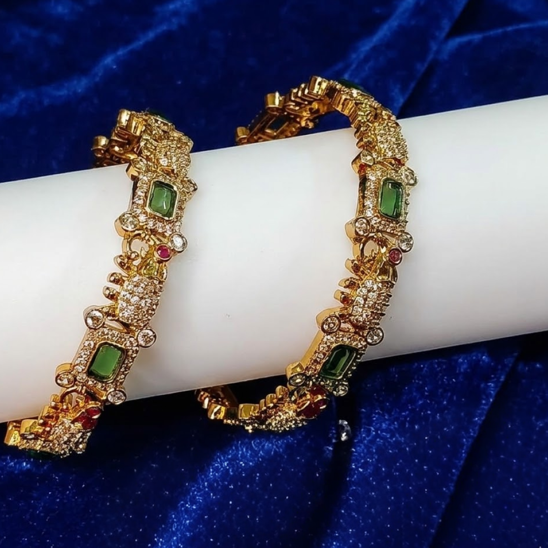 Eloura's Radiant Emerald & Ruby Heritage Bangles - E114DK
