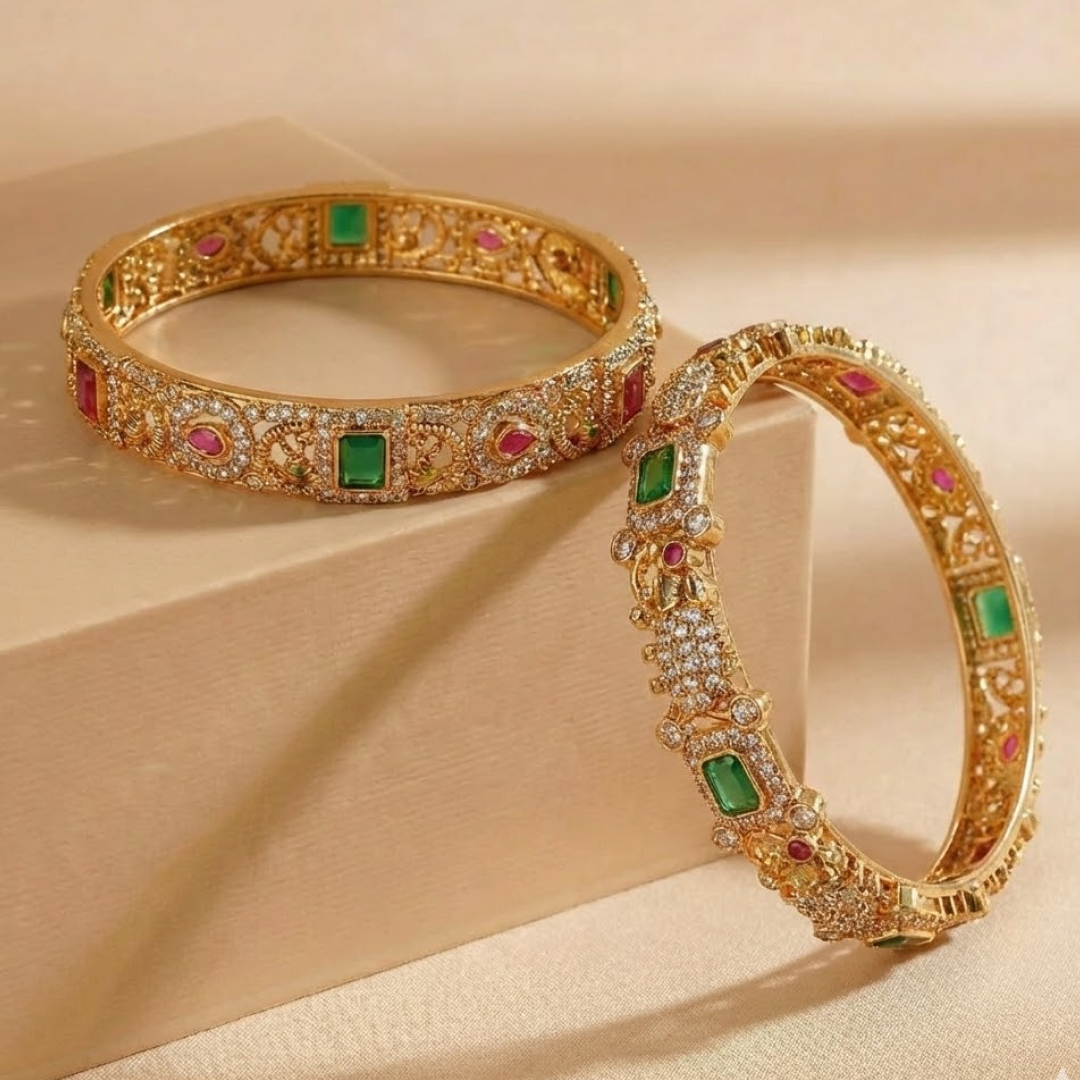 Eloura's Navratna Heritage Bangles- E122DK