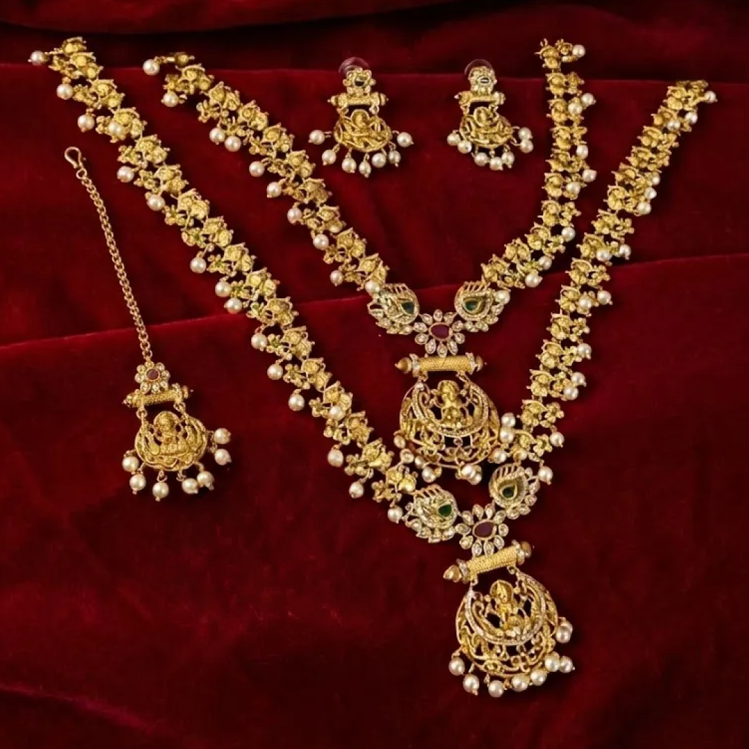 Eloura's Devika Temple Heritage Bridal Set - E302DK