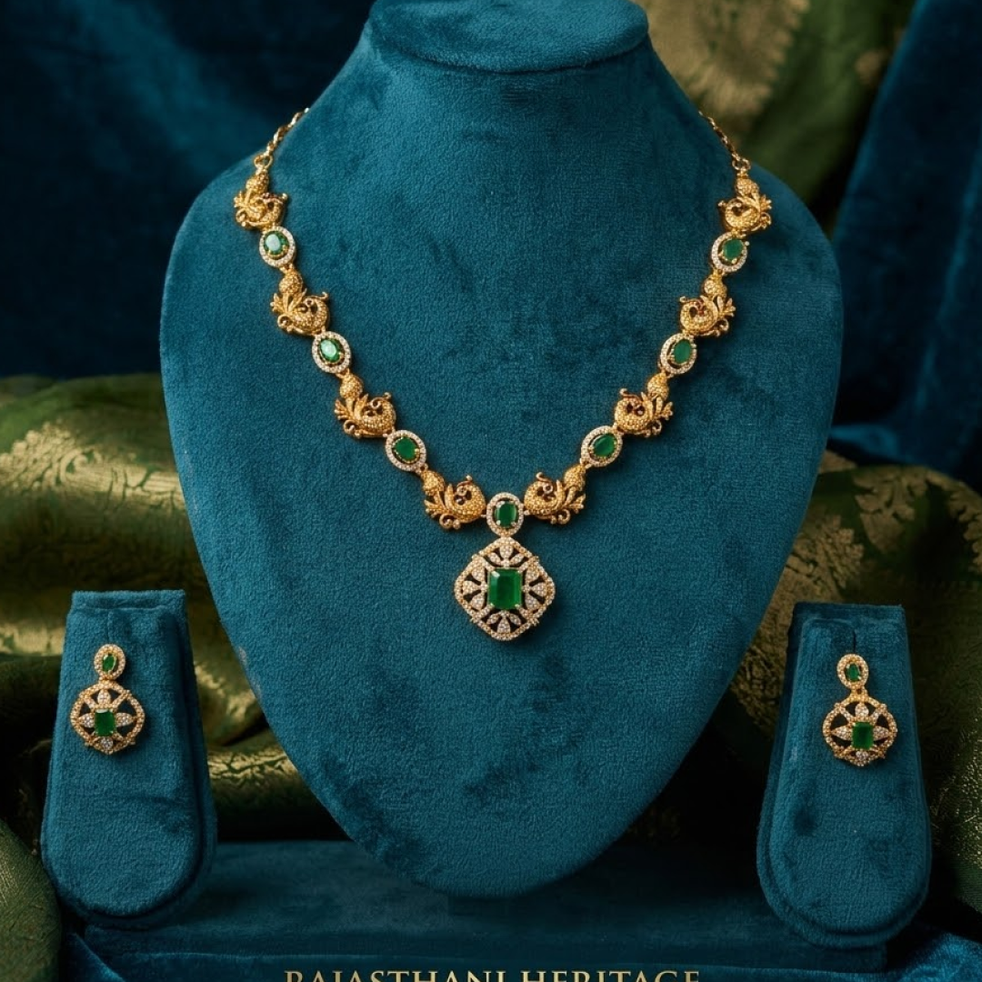 Eloura's Emerald Peacock Regal Set - E309DK