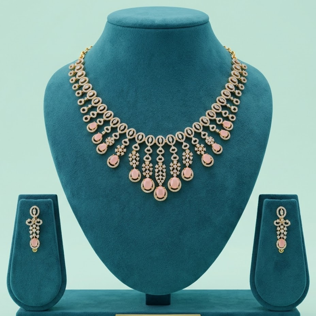 "The Eloura Pink Nectar Neck Set" - E607DK