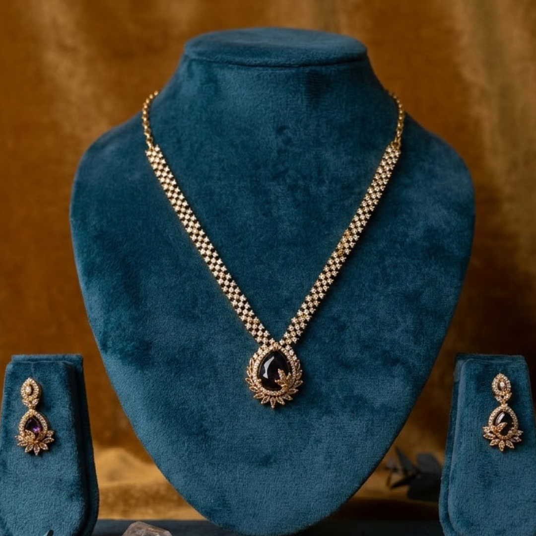 Eloura's Midnight Onyx Mosaic Neck set - E657DK